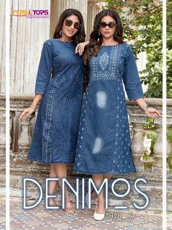 Denimos Vol 5 By Tips & Tops Fancy Cotton Denim Kurti Collection